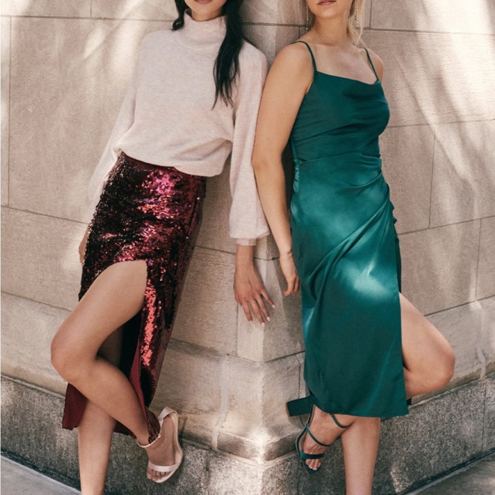 Lulus HOLLYWOOD SATIN DRESS - Picture 8 of 9